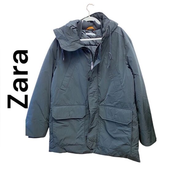 NWOT Zara Mens hooded coat Sz L - Picture 1 of 5